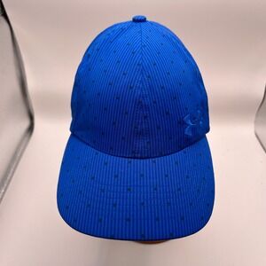 Under Armour Womens Blue Polka Dot Striped Adjustable Golf Baseball Hat OSFA